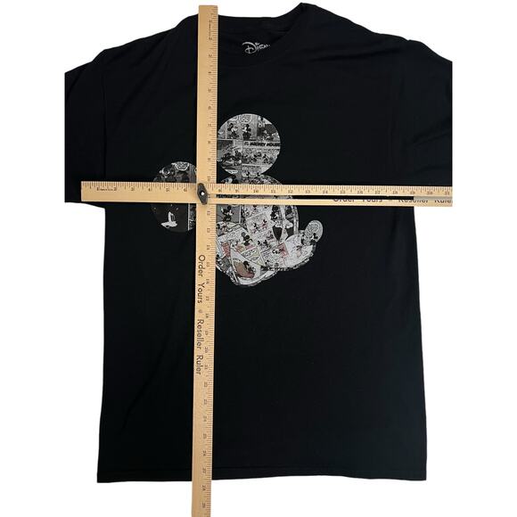 Disney Mickey Mouse Black Shirt with White Comic Strip Panels Silhouette of Head - Picture 6 of 8
